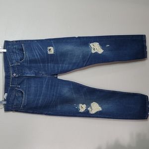 Levi's Mens 502 Tapered Leg Distressed Dark Wash Jeans Size 36x32